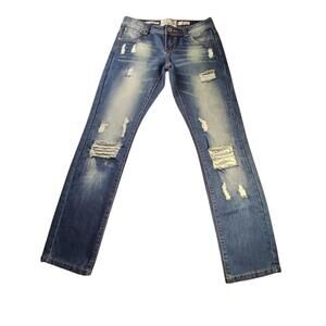 Jean Femme Parisian Collection T3 W29 Coupe Boyfriend Bleu Délavé Détruit Troué